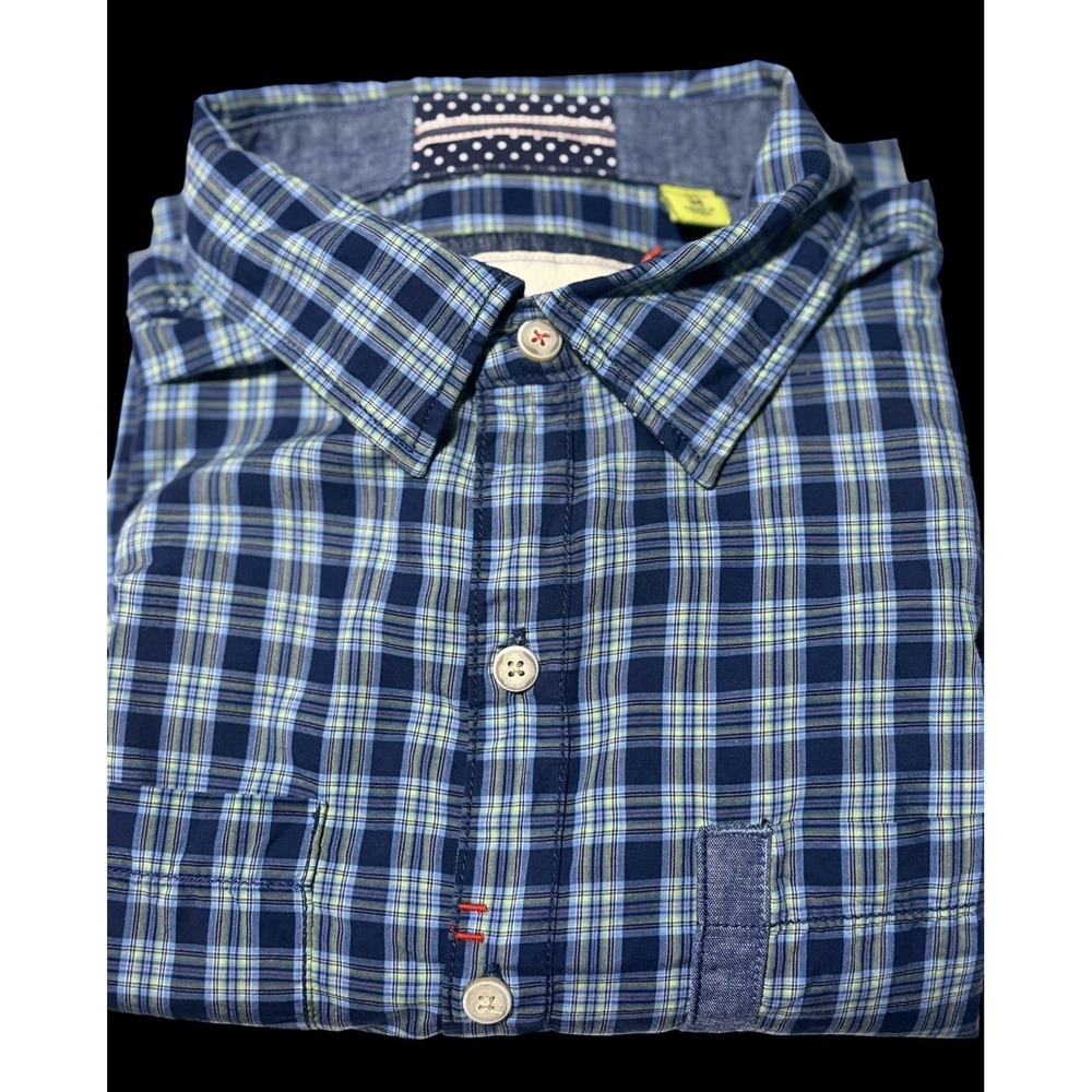 Robert Graham Shirt Mens Cotton Blue Tartan Plaid Tailored Fit Button Up Medium - Picture 11 of 14